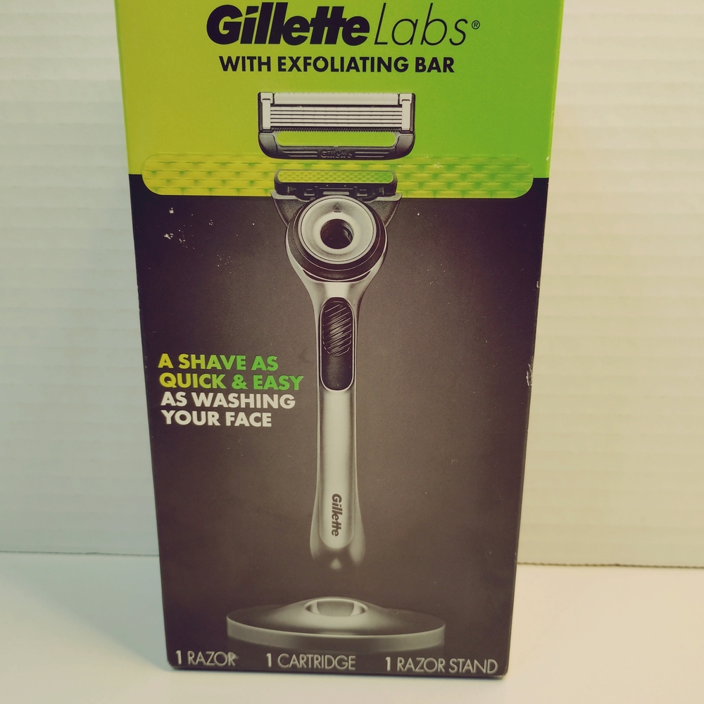 Men's Razor with Exfoliating Bar - Silver & Green